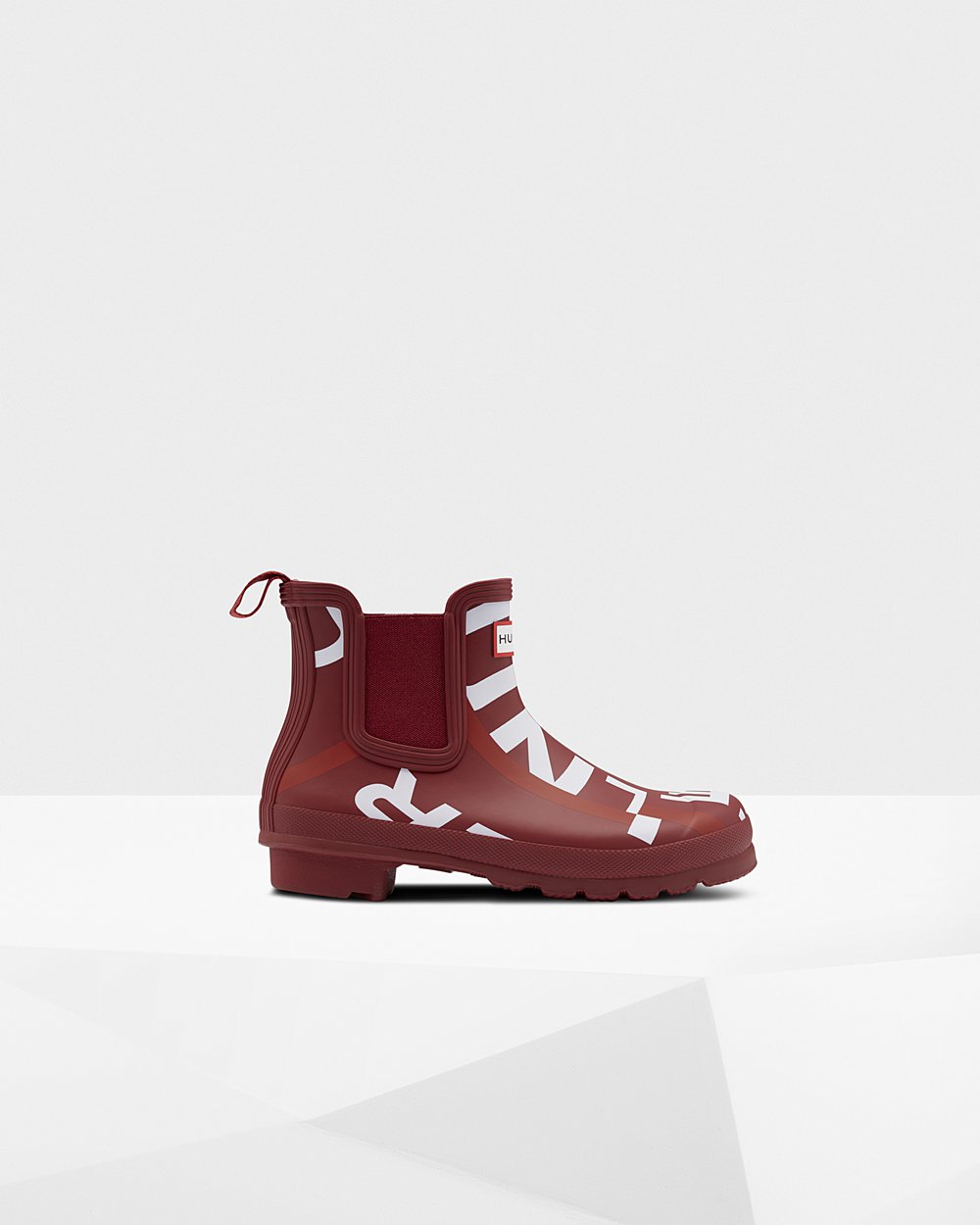 Botas Chelsea Hunter Feminina Cinzentas Vermelhas - Original Exploded Logo - 06QFNDCEA